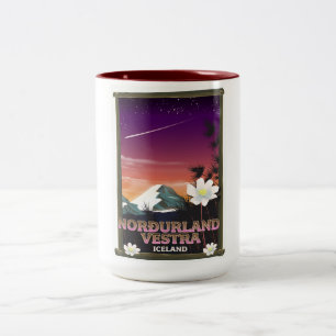 Norðurland vestra Island Reiseplakat Zweifarbige Tasse