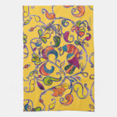 Nordvogel auf Gelb Geschirrtuch (Vertikal)