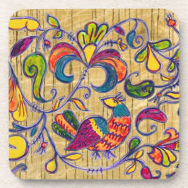 Nordvögel auf hölzernem Hintergrund Untersetzer