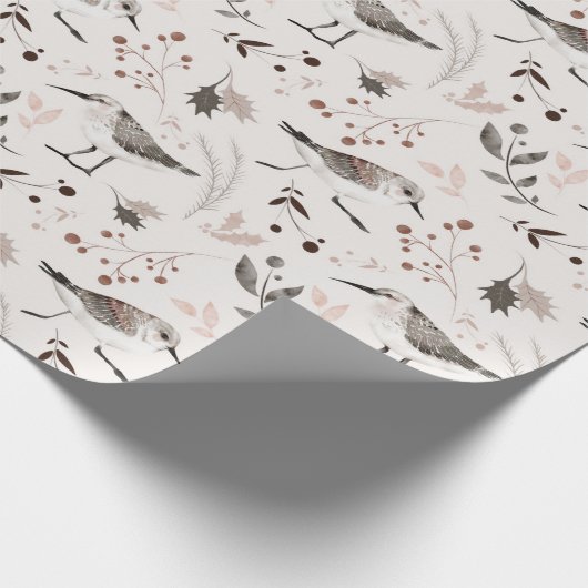 Nordvögel Twigs Berries Blätter Botanicals Geschenkpapier (Ecke)