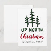 Nordweihnachtlich, rustikale Evergreens Mitteilungskarte (Vorne/Hinten)