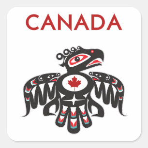 Nordwest-Haida-Bird in Kanada Quadratischer Aufkleber