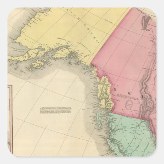 Nordwestamerika Quadratischer Aufkleber (Vorderseite)