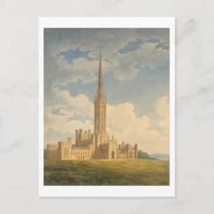 Nordwestansicht der Abtei Fonthill (mit Papier) Postkarte