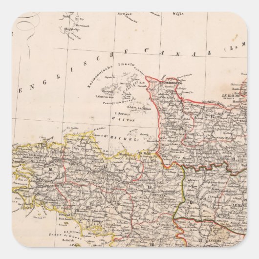 Nordwestfrankreich Quadratischer Aufkleber (Vorderseite)