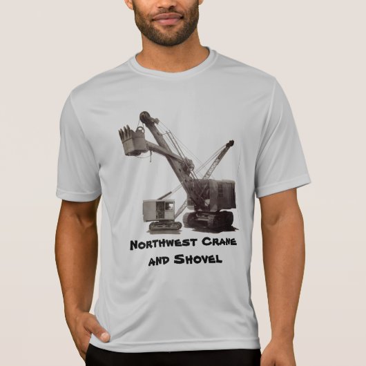 Nordwestkran und Schaufel FUNKTIONIERENDER T-Shirt (Vorderseite)