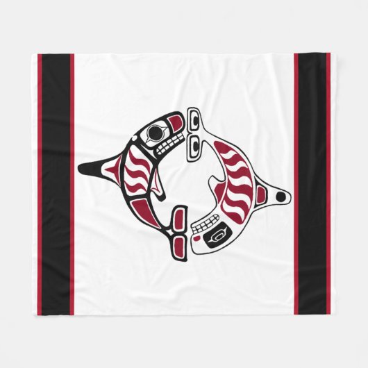 Nordwestküsten-Killerwal-Decke Fleecedecke (Vorderseite (Horizontal))