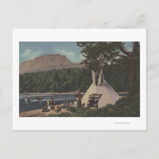 Nordwestliche Amerikanische Ureinwohner - Das Land Postkarte (Vorderseite)