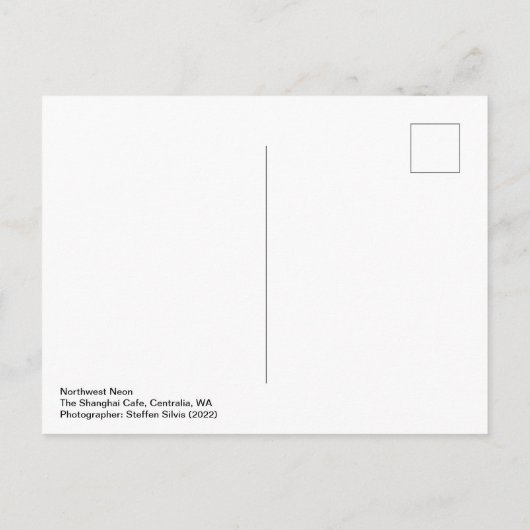 Nordwestneon: Das Shanghai Café, Postkarte (Rückseite)