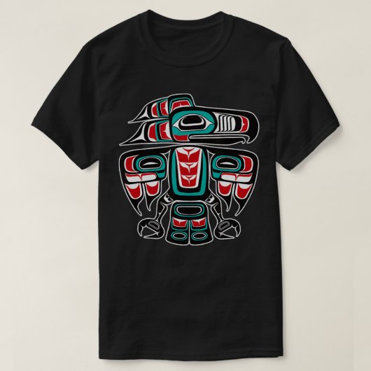 Nordwestpazifik Haida Tlingit Native Raven Totem T-Shirt (Design vorne)