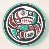 Nordwestpazifik-Küste Otter Jagd auf Lachs Getränkeuntersetzer (Vorne)