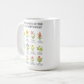 Nordwestpazifik-Wildblumen - Wasserfarbstil Kaffeetasse (Vorderseite Links)