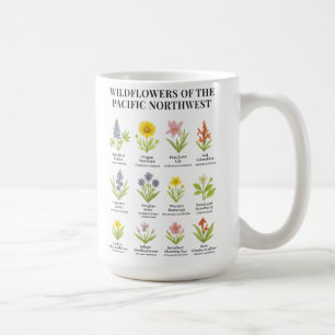 Nordwestpazifik-Wildblumen - Wasserfarbstil Kaffeetasse