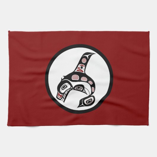 Nordwestpazifikküste Haida Art Killer Wal Handtuch (Horizontal)
