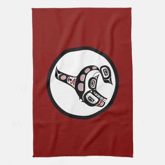 Nordwestpazifikküste Haida Art Killer Wal Handtuch (Vertikal)