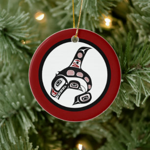 Nordwestpazifikküste Haida Art Killer Wal Keramik Ornament