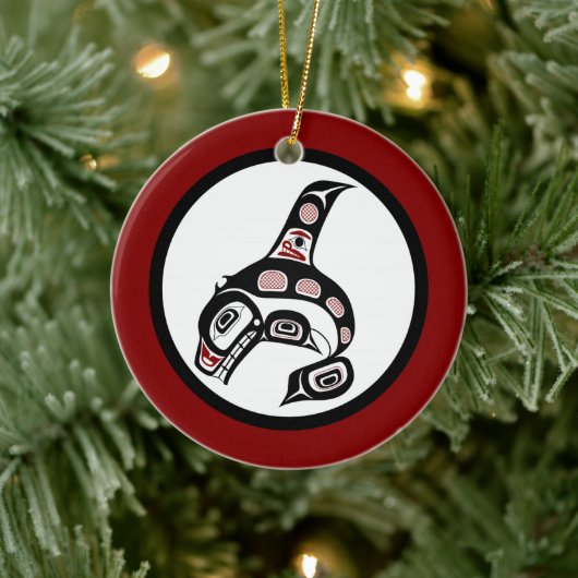 Nordwestpazifikküste Haida Art Killer Wal Keramik Ornament (Baum)