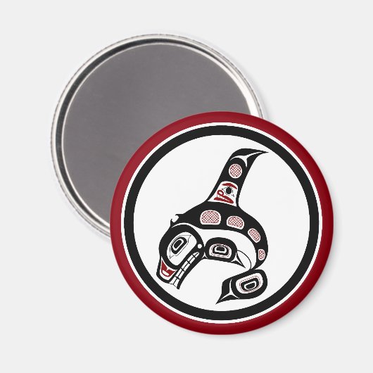 Nordwestpazifikküste Haida Art Killer Wal Magnet (Vorderseite/Rückseite)