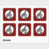 Nordwestpazifikküste Haida Art Killer Wal Quadratischer Aufkleber (Blatt)