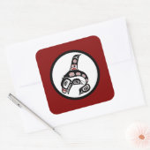 Nordwestpazifikküste Haida Art Killer Wal Quadratischer Aufkleber (Umschlag)