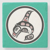Nordwestpazifikküste Haida art Killer Whale Steinuntersetzer (Vorderseite)