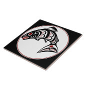 Nordwestpazifikküste Haida art Salmon Fliese (Seite)