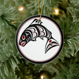 Nordwestpazifikküste Haida art Salmon Keramik Ornament