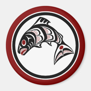 Nordwestpazifikküste Haida art Salmon Magnet