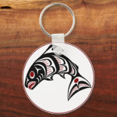 Nordwestpazifikküste Haida art Salmon Schlüsselanhänger (Vorderseite)