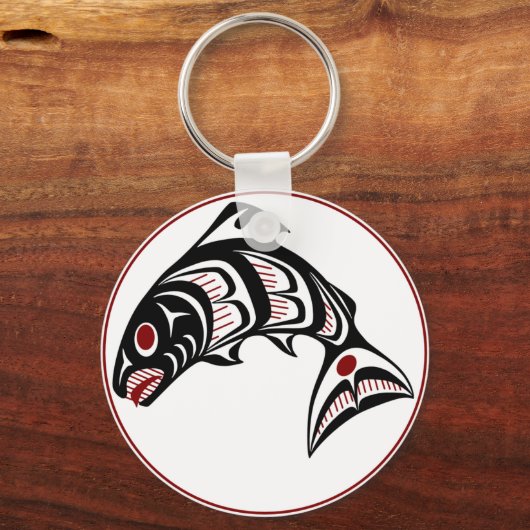 Nordwestpazifikküste Haida art Salmon Schlüsselanhänger (Vorderseite)