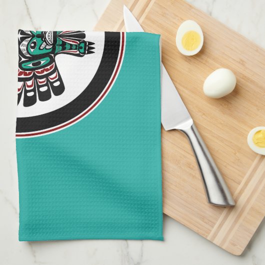 Nordwestpazifikküste Haida art Thunderbird Geschirrtuch (Viertel Falte)