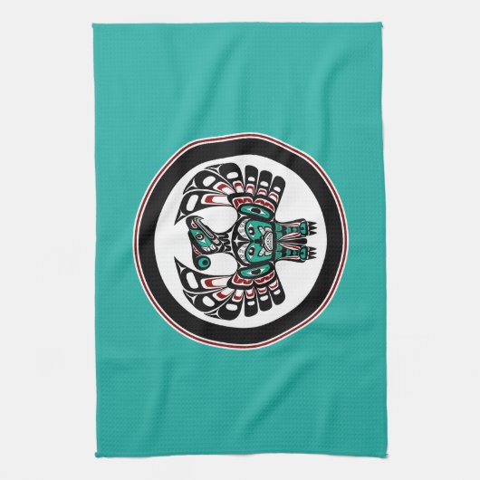 Nordwestpazifikküste Haida art Thunderbird Geschirrtuch (Vertikal)