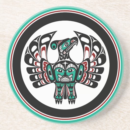 Nordwestpazifikküste Haida art Thunderbird Getränkeuntersetzer (Vorne)