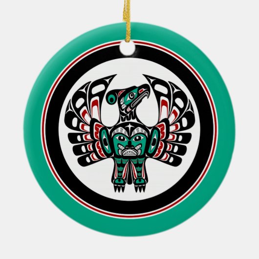 Nordwestpazifikküste Haida art Thunderbird Keramik Ornament (Hinten)
