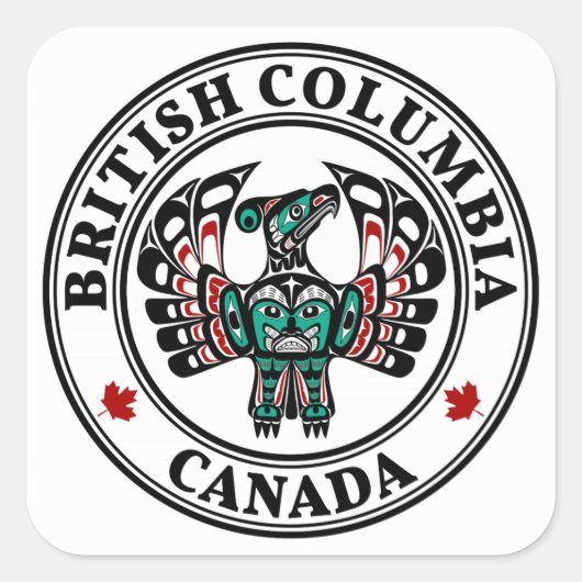 Nordwestpazifikküste Haida art Thunderbird Quadratischer Aufkleber (Vorderseite)