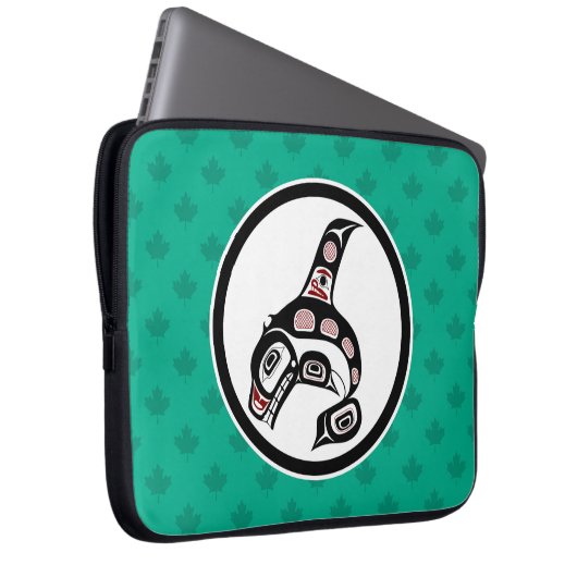 Nordwestpazifikküste Haida Orca Killer Whale Laptopschutzhülle (Vorne Rechts)
