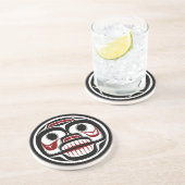 Nordwestpazifikküste Haida Wüstenschädel Getränkeuntersetzer (Seite)