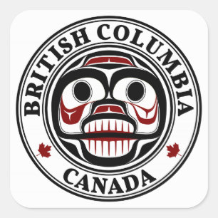 Nordwestpazifikküste Haida Wüstenschädel Quadratischer Aufkleber