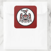 Nordwestpazifikküste Kaigani Thunderbird Quadratischer Aufkleber (Tasche)
