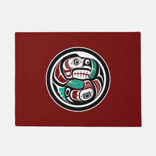 Nordwestpazifikküste Otter verfolgt Lachs Fußmatte (Vorderseite)