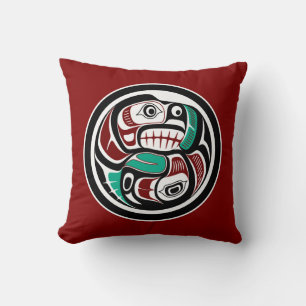 Nordwestpazifikküste Otter verfolgt Lachs Kissen