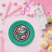 Nordwestpazifikküste Otter verfolgt Lachs Pappteller (Party)