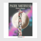 Nordwesttotem-Pol Aufkleber (Blatt)