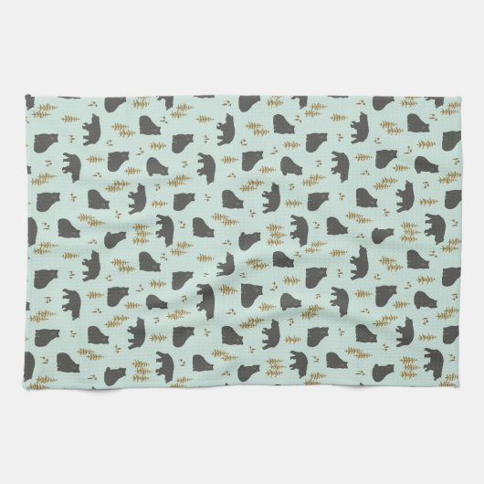 Nordwestwald und Bären Geschirrtuch (Horizontal)