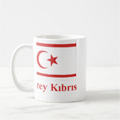 Nordzypern-Flagge mit Namen auf das Türkischen Kaffeetasse (Links)