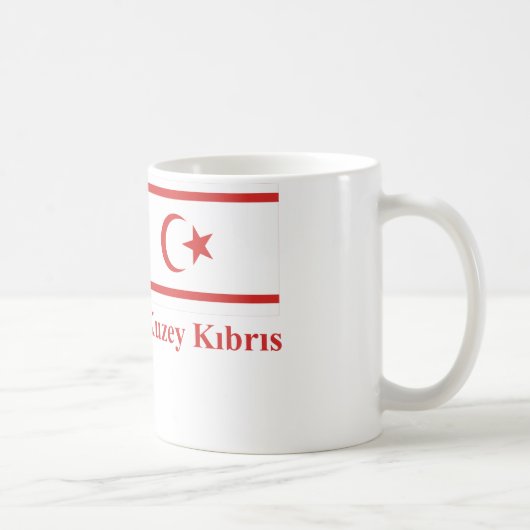 Nordzypern-Flagge mit Namen auf das Türkischen Kaffeetasse (Rechts)