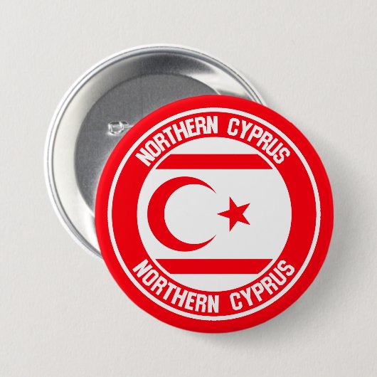 Nordzypern-Runde Button (Vorne & Hinten)