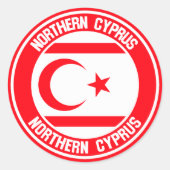 Nordzypern-Runde Runder Aufkleber (Vorderseite)
