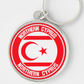 Nordzypern-Runde Schlüsselanhänger (Vorne)