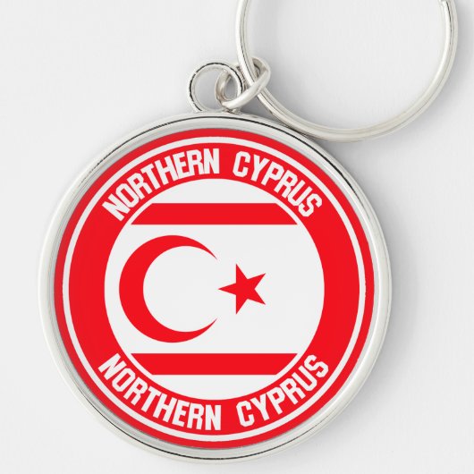 Nordzypern-Runde Schlüsselanhänger (Vorne)